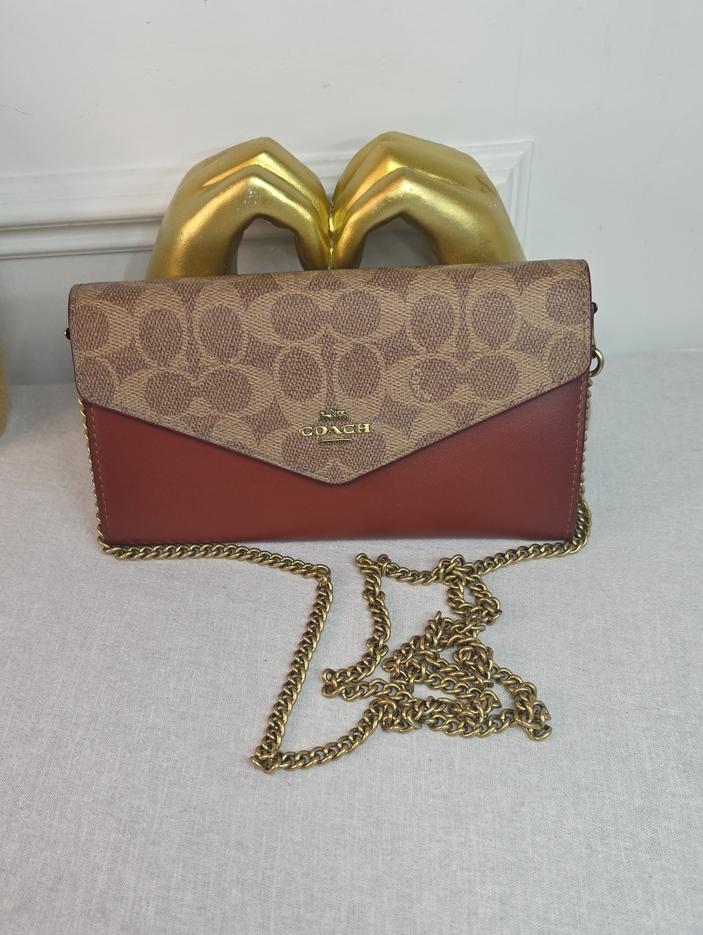 Coach Crossbody Envelope Wallet On Chain in Signature Canvas
